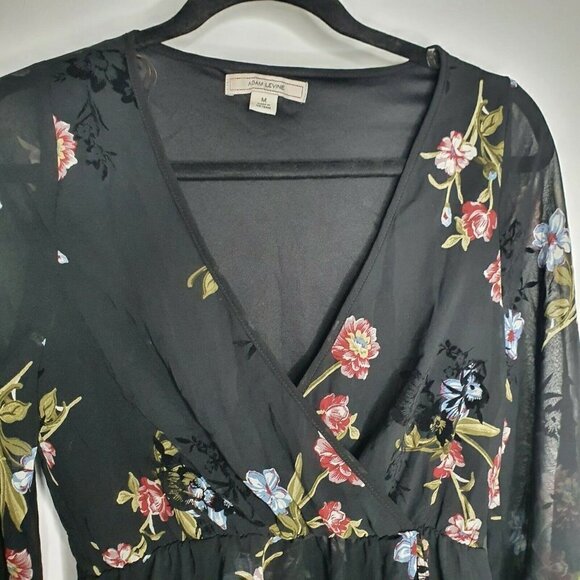 NWT Adam Levine Dress Long Bell Sleeve V-Neck M - Picture 6 of 8